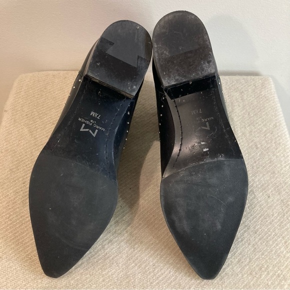 MARC FISHER  SZ 7.5 Idalee Chelsea Pointy Toe Studded Ankle Boots Booties - Picture 10 of 11